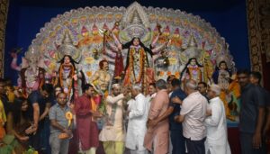 CM Nitish Kumar at Durga Puja pandal