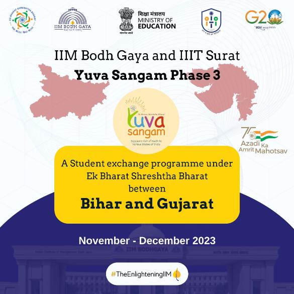 IIM Bodh Gaya Leads Yuva Sangam Initiative to Foster Bihar-Gujarat Cultural Exchange