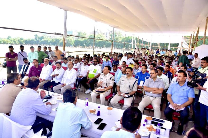 Briefing on Ravan Vadh at Gandhi Maidan in Patna