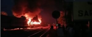 Bihar bound train catches fire