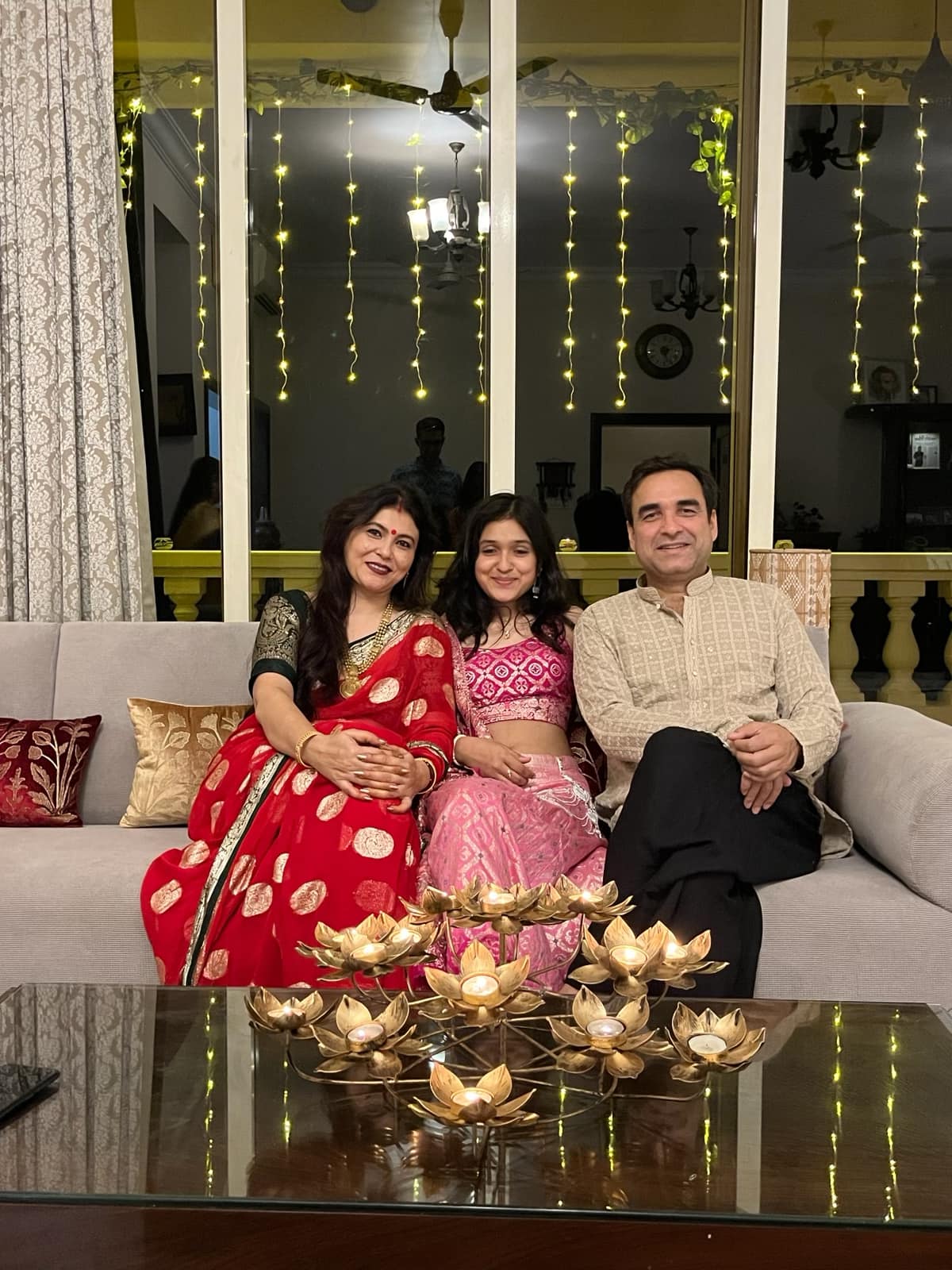 Actor Pankaj Tripathi celebrates Diwali with family 