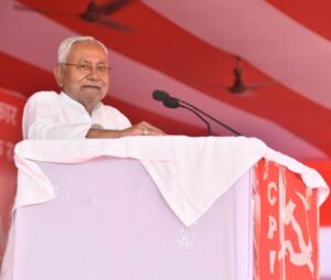 Bihar CM Nitish Kumar addressing CPI rally at Patna