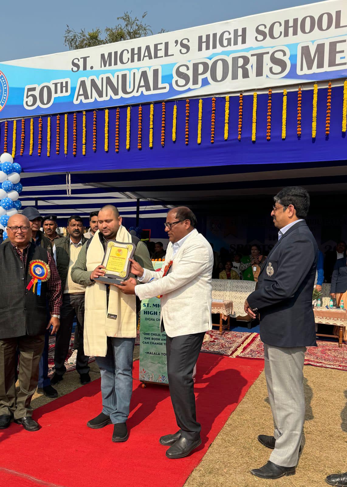 Bihar Deputy Chief Minister Tejashwi Yadav Advocates for Sports and Education at St. Michael High School's Annual Sports Day