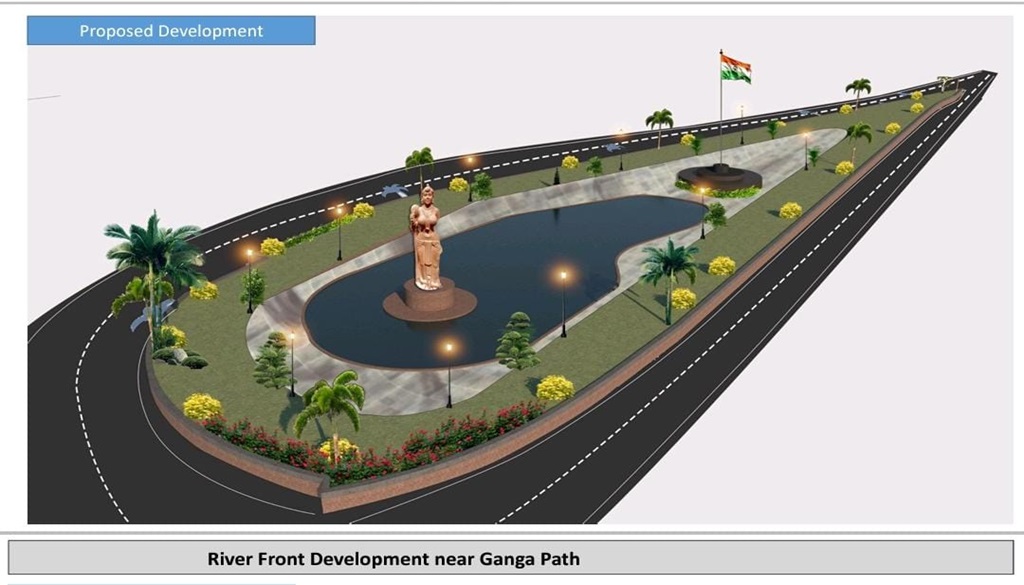 Majestic 40-Foot Yakshini Statue and 100-Foot High Mast Tricolor Along Ganga Path