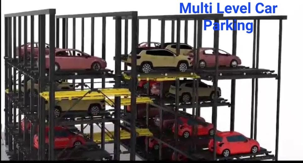 Multi- level car parking at Maurya Lok