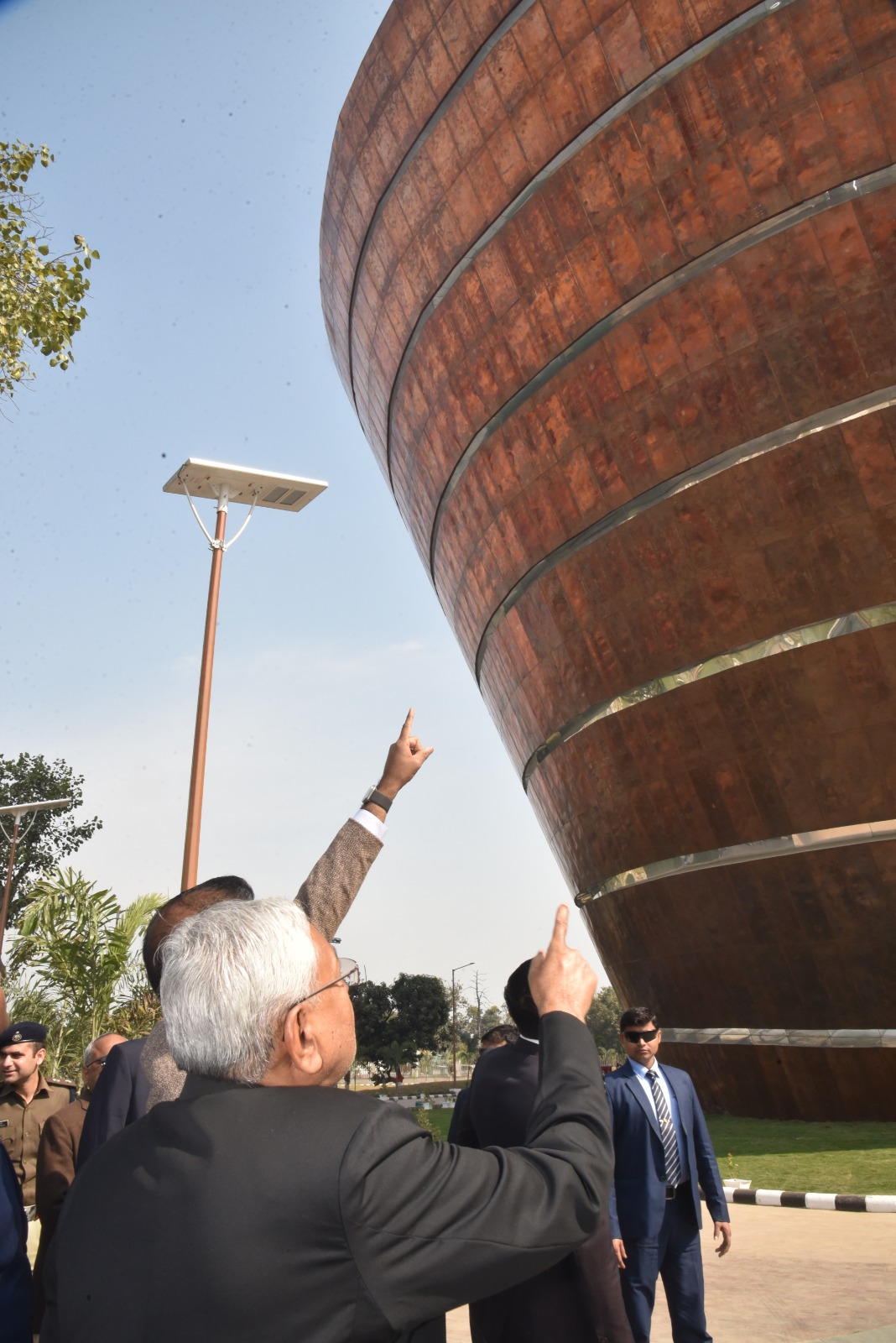 Bihar CM Nitish Kumar Inspects Progress on Bapu Tower Construction in Patna