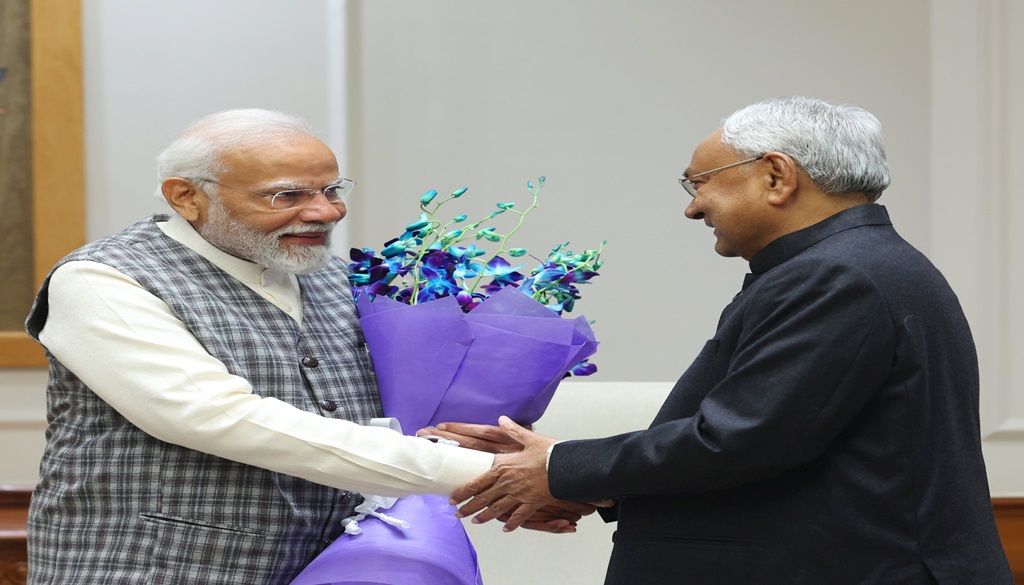 CM Nitish Kumar meets PM Narendra Modi at New Delhi.