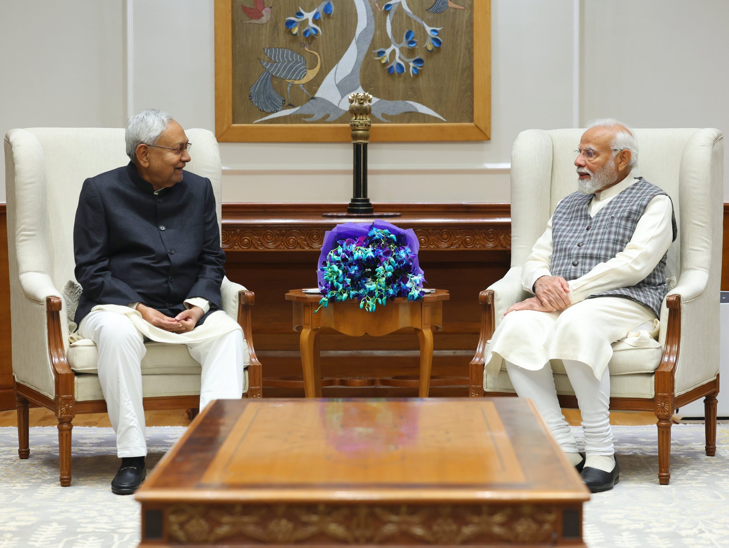 CM Nitish Kumar meets PM Narendra Modi at New Delhi.