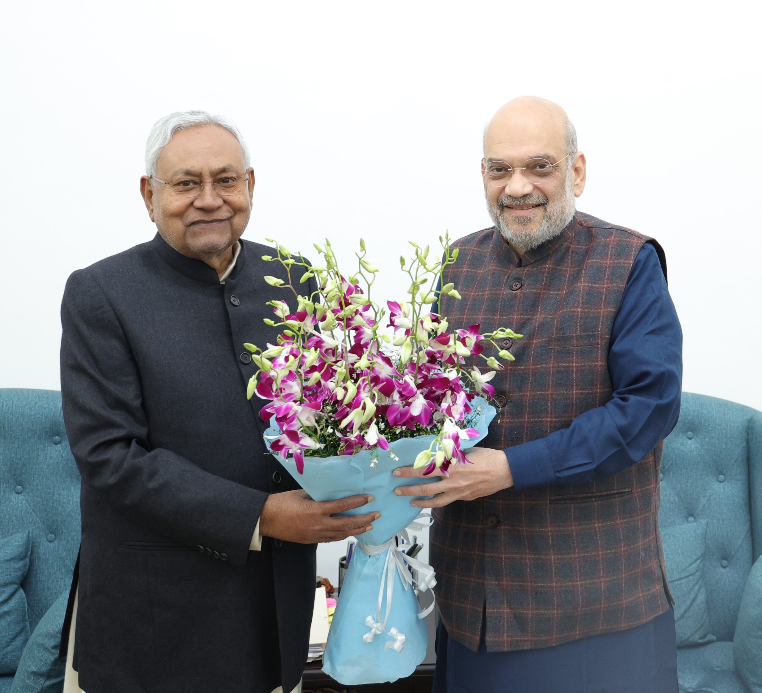 CM Nitish Kumar meets Union Home Minister Amit Shah at New Delhi.