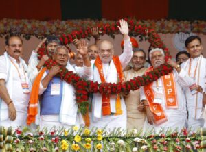 Amit Shah addresses rally in Gaya.