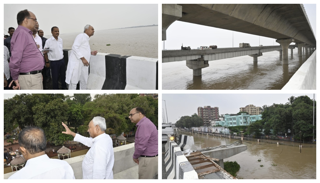 Nitish Kumar Inspects Rising Ganga Water Levels in Patna, Urges Vigilance