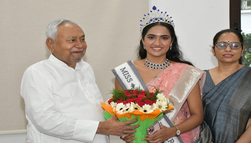 Bihar’s Kajal Rani Meets CM Nitish Kumar Ahead of Miss Universe India Competition