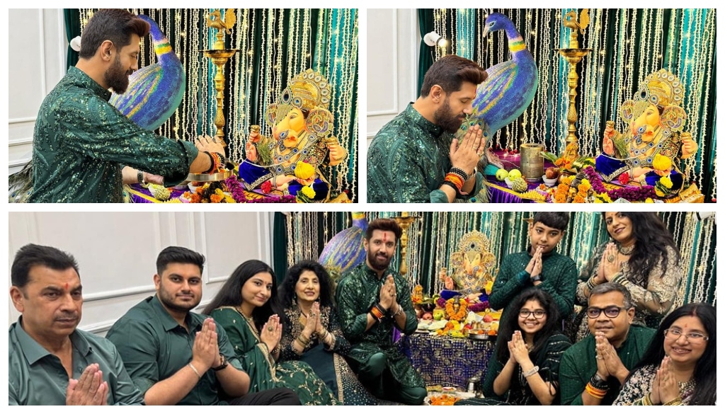 Union Minister Chirag Paswan Observes Ganpati Puja with Family