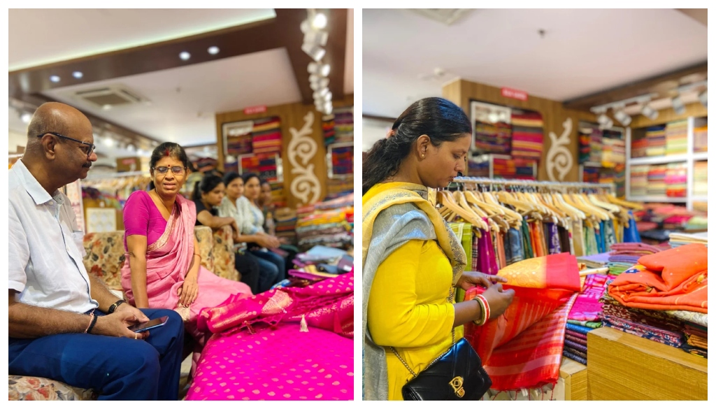 Teej Special: Bhagalpuri Silk and Bihar-Made Sarees Draw Crowds at Khadi Mall Patna