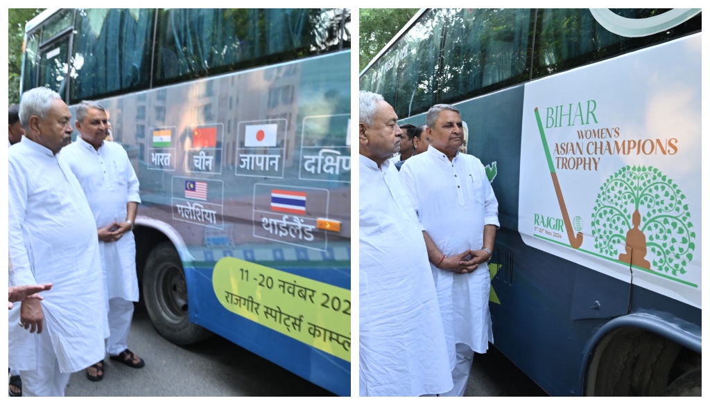 Chief Minister Flags Off Women's Asian Hockey Champions Trophy Gaurav Yatra in Bihar