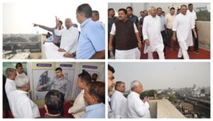 Chief Minister Nitish Kumar inspects Multi-Level hub and Subway Construction near Patna Junction