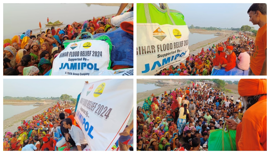 Bihar Floods: JAMIPOL, AMURT Global, and Lakshya Deliver Aid to 2,000 Families