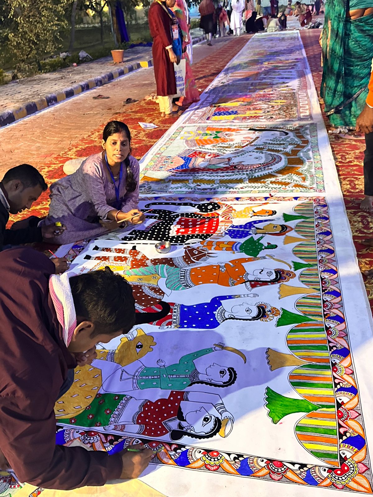 World’s Longest Mithila Painting Created in Historic Event in Madhubani