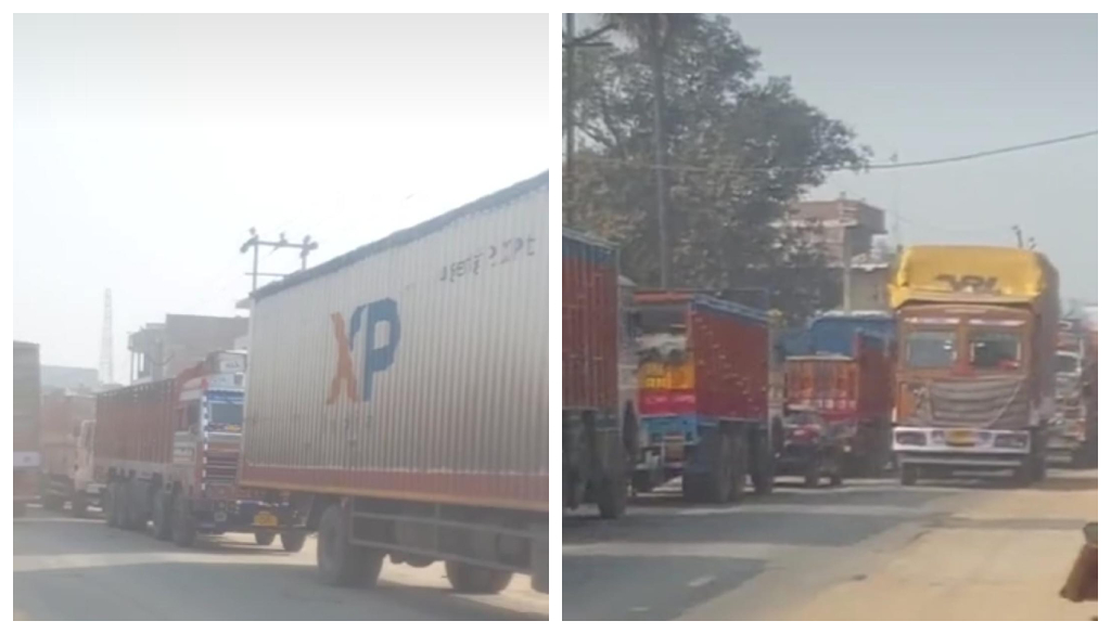 18-Hour Traffic Jam in Bihta, Sand-Laden Trucks Block Roads