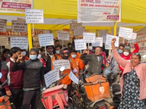 Delivery Workers Strike Over Wages and Social Security Demands in Patna