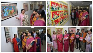 Young Folk Artists Showcase Bihar’s Traditional Art at Patna Exhibition