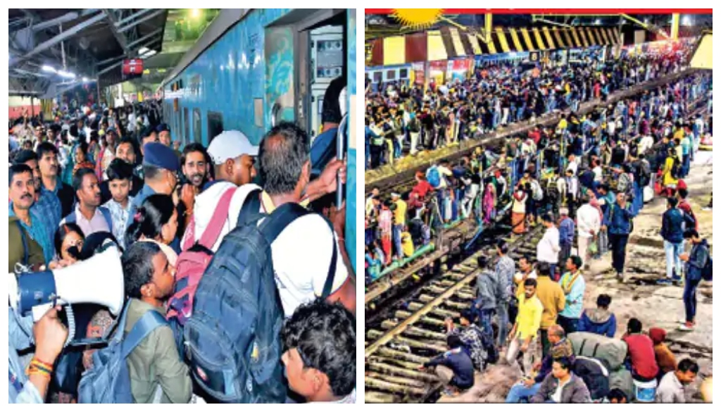 Chaos at Patna Railway Stations as Kumbh Devotees Struggle for Space