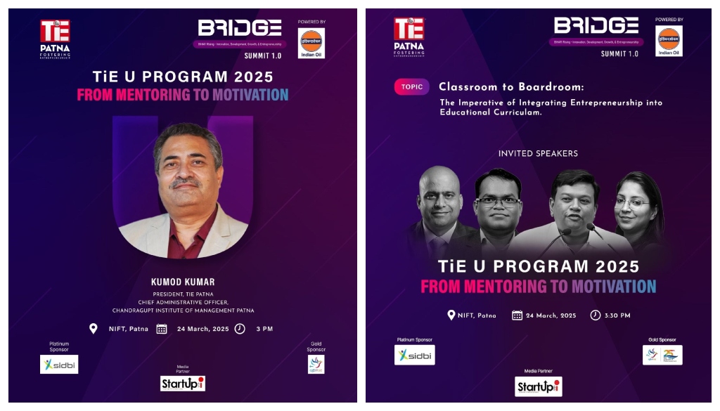 Bihar’s Startup Ecosystem Gets a Push as TiE Patna BRIDGE Summit Begins Tomorrow