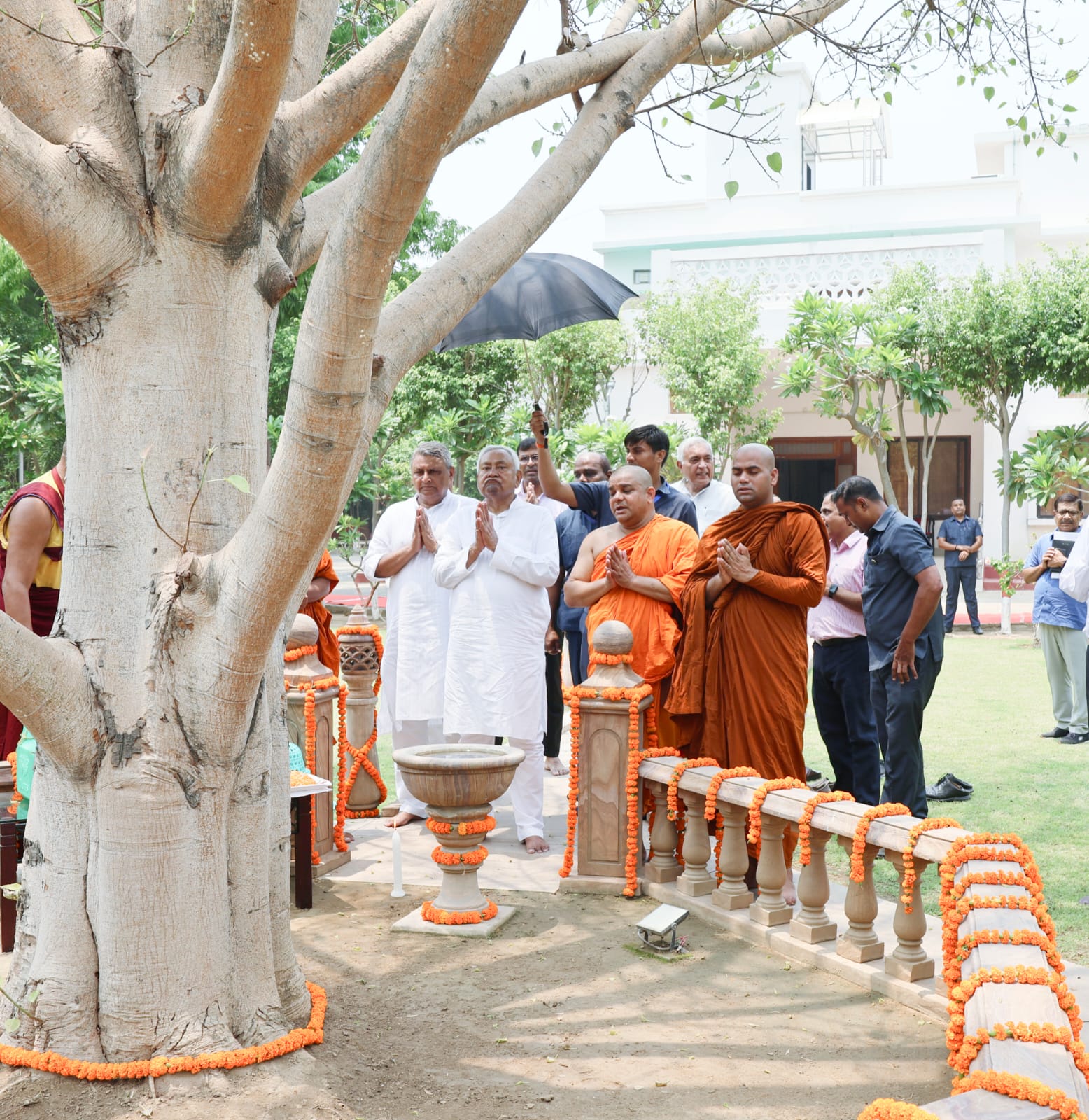 Bihar CM Nitish Kumar Marks Buddha Jayanti With Prayers for Peace and Prosperity