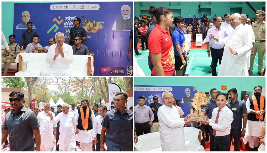 CM Nitish Kumar Visits Khelo India Youth Games 2025 in Bhagalpur, Cheers Young Athletes