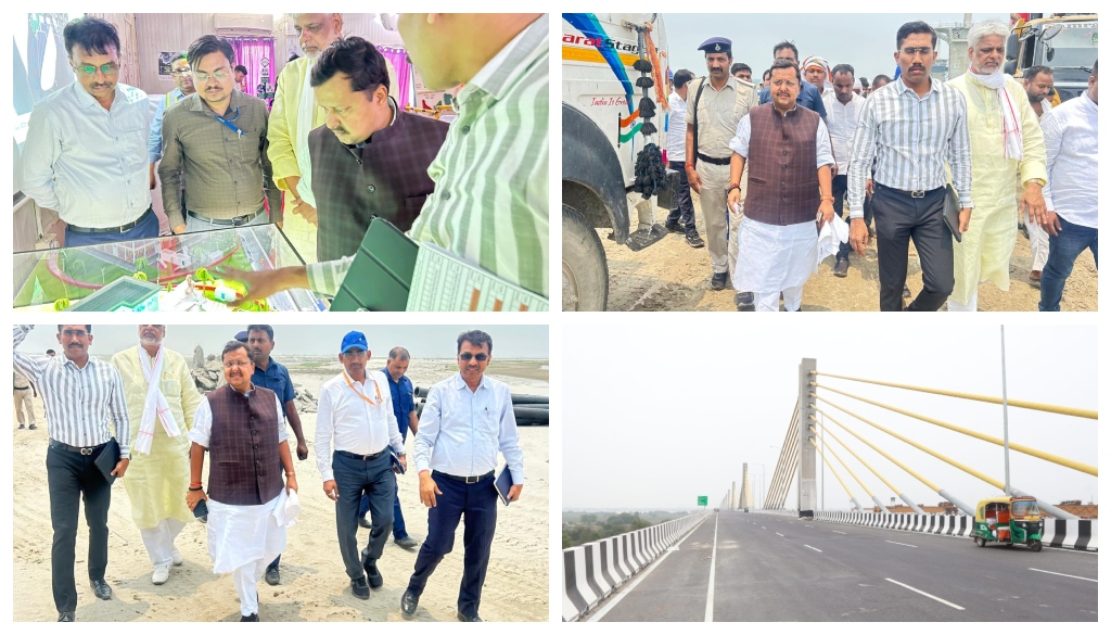 Bihar Road Construction Minister Nitin Nabin Inspects Progress On Kachchi Dargah- Bidupur Six Lane Bridge