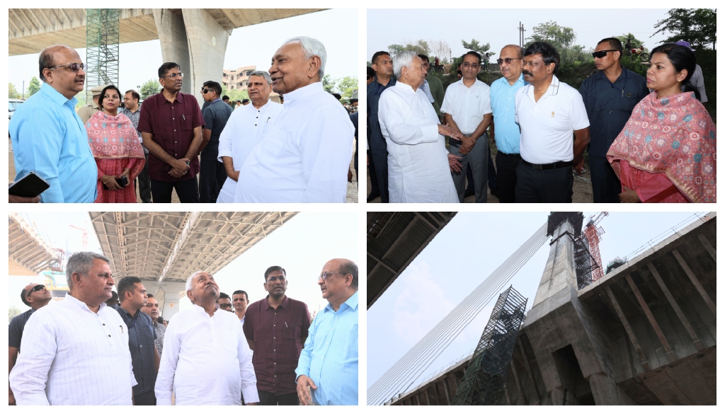 Bihar CM Nitish Kumar Inspects Progress On New Ganga Bridge Parallel To Mahatma Gandhi Setu in Patna