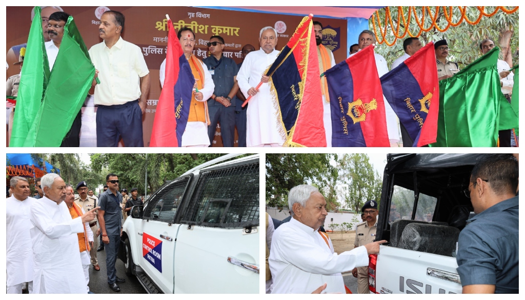 CM Nitish Kumar Flags Off Over 600 Police Vehicles to Boost Law and Order Across Bihar