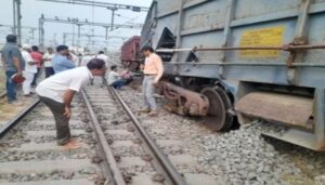 Goods Train Derails at Muzaffarpur; Railway Worker Narrowly Escapes