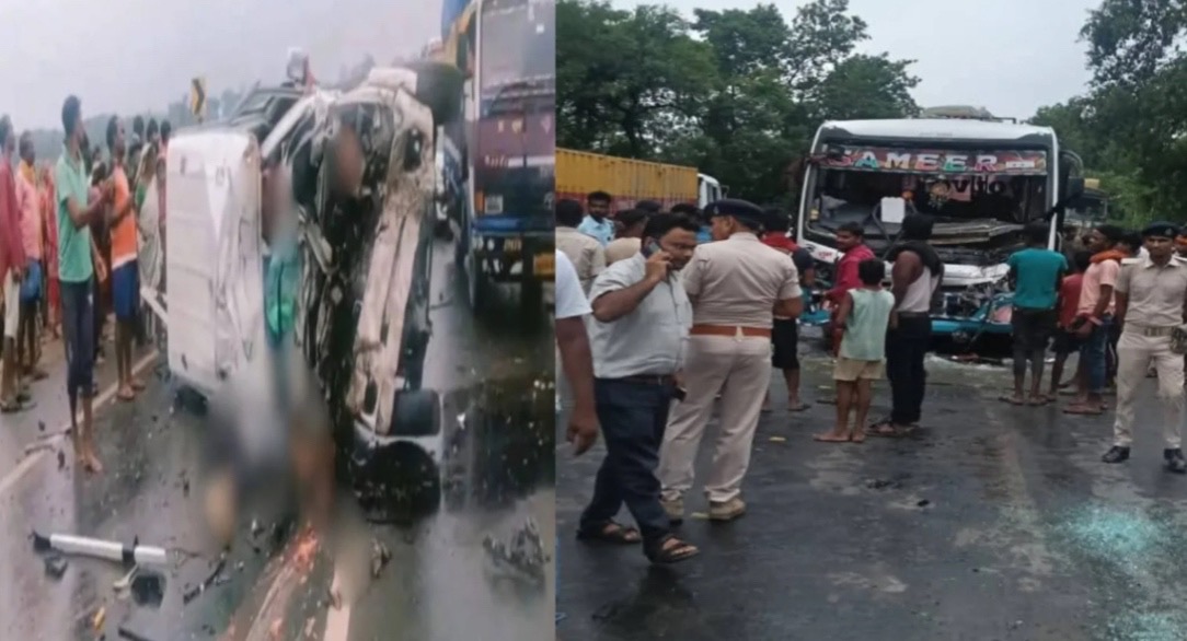 Overtaking Attempt Leads to Head-On Bus Collision in Bhagalpur, 30 Injured