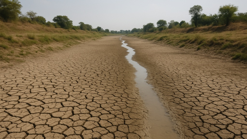 Parched dry river