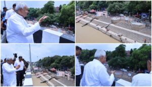 CM Nitish Kumar Inspects Ganga Flood Situation and Infrastructure Projects in Patna