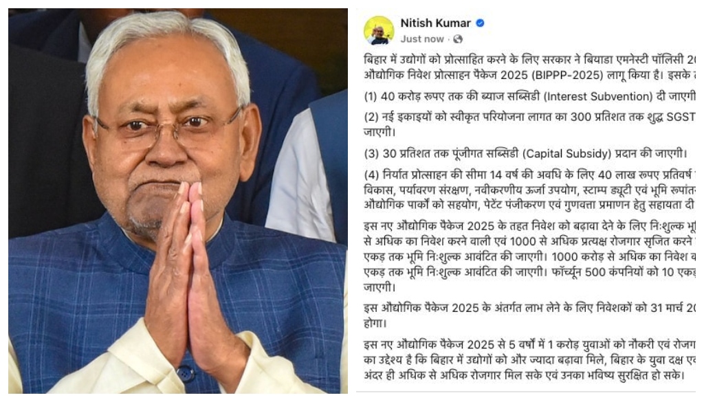 Bihar CM Nitish Kumar Rolls Out Industrial Package With Subsidies and Free Land in Pre-Poll Push