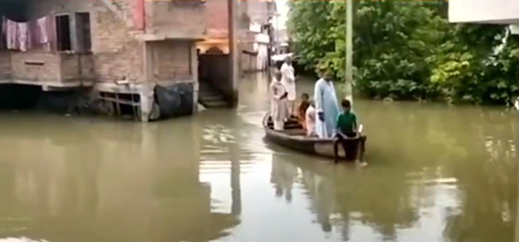 People use boat near home in Khagaria
