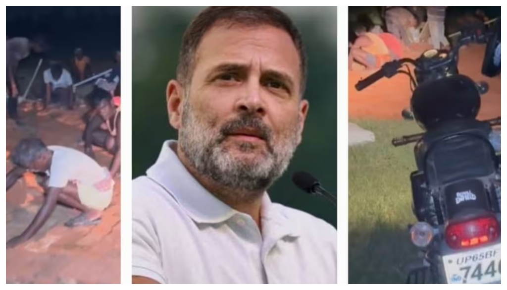 Rahul Gandhi’s Sasaram Rally Helipad Built with Bike Headlights Amid Lack of Basic Arrangements