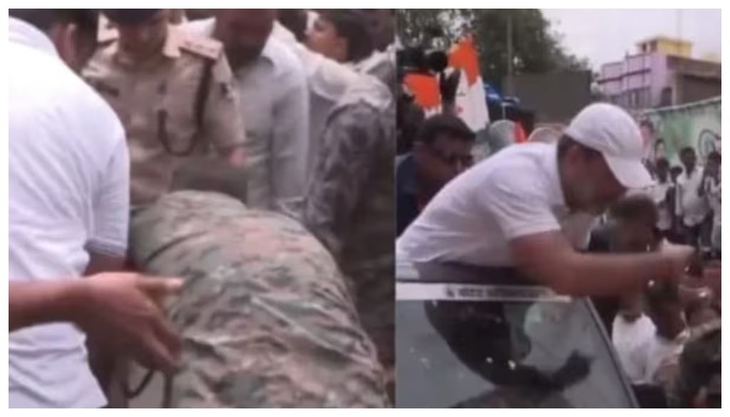 Policeman Injured as Rahul Gandhi’s Car Nearly Hits Him During Voter Adhikar Yatra in Nawada