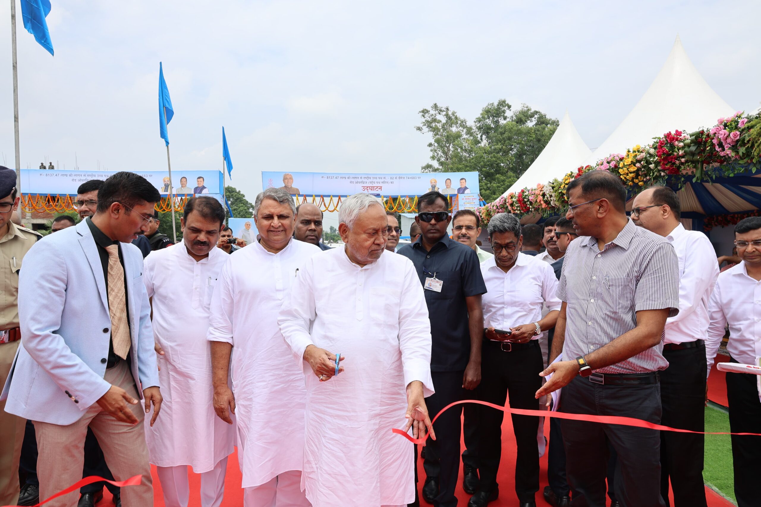 Chief Minister Nitish Kumar Lays Foundation for Rajgir-Salepur Highway, Inaugurates Rajgir ROB