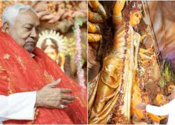 CM Nitish Kumar Offers Prayers on Mahasaptami, Wishes Happiness and Prosperity for Bihar