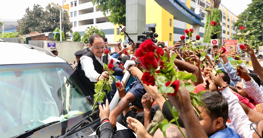 BJP Chief Nadda Rallies Party Cadre in Patna Ahead of Bihar Polls