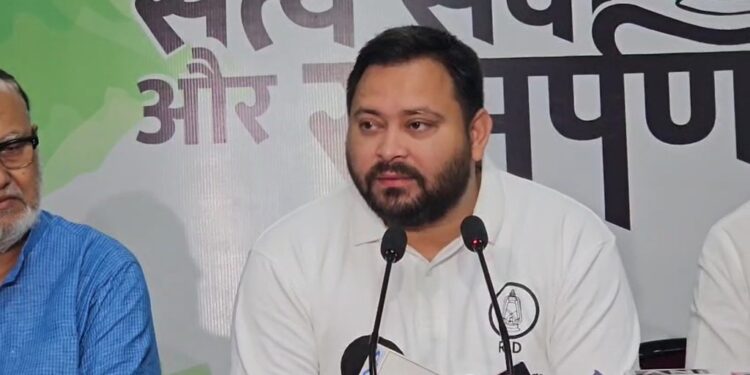 Tejashwi Yadav alleges BJP minister Jivesh Mishra assaulted journalist in Darbhanga, demands Nitish Kumar and PM Modi act immediately.