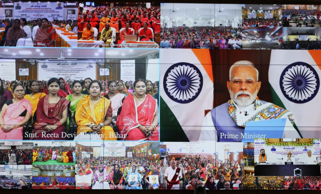 PM Modi Launches Bihar’s Women’s Employment Scheme, Rs 10,000 Transferred to 7.5 Million Women