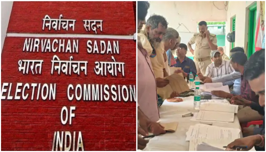 Officials reviewing voter list applications during Bihar’s Special Summary Revision ahead of the 2025 assembly elections.