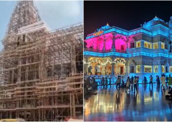 Patna’s Sampatchak Bazar Durga Puja Pandal Modelled on Vrindavan’s Prem Mandir, Built by Muslim Artisans