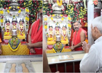 CM Nitish Kumar Offers Prayers on Maha Ashtami to Goddess Shitla Mata, Badi and Chhoti Patan devi for Bihar’s Peace and Prosperity