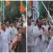 Congress leaders in Patna march against state’s alleged low-cost land deal with Adani Group, raising slogans of “Land thieves, step down!”