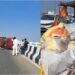 Cargo Vehicle Overturns on Patna’s JP Setu, Leaving Driver Critically Injured and Traffic Briefly Disrupted